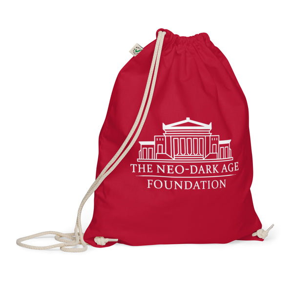 Crimson Cotton Drawstring Bag