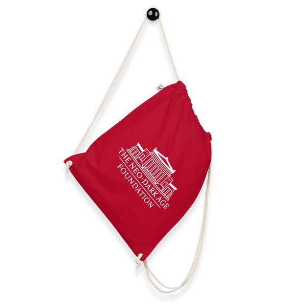 Crimson Cotton Drawstring Bag